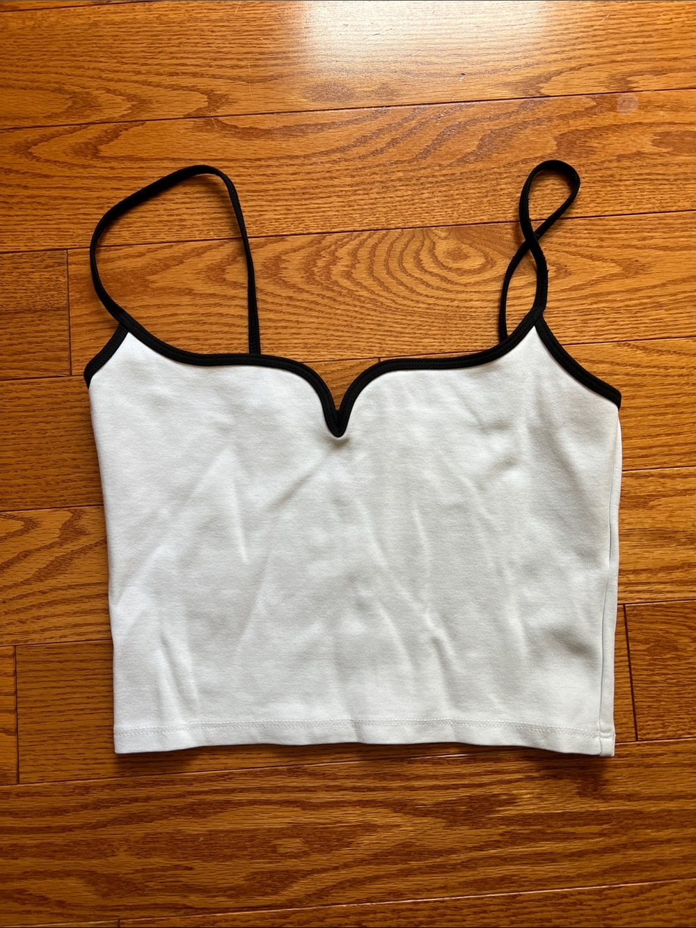 A&F Cropped Camisole with Black Trim